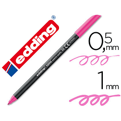 Marcador edding 1200 ponta de fibra redonda traco 1 mm n.69 rosa neon