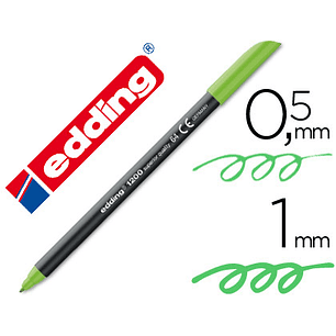 Marcador edding 1200 ponta de fibra redonda traco 1 mm n.64 verde neon