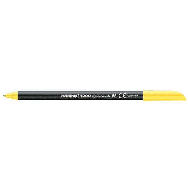 Marcador edding 1200 ponta de fibra redonda traco 1 mm n.65 amarelo neon 2