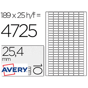 Etiquetas adesivas din a4 removiveis, pack de 25, 25,4 x 10 mm