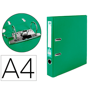 Pasta de arquivo de alavanca liderpapel documenta pvc din a4 lombada 52 mm verde