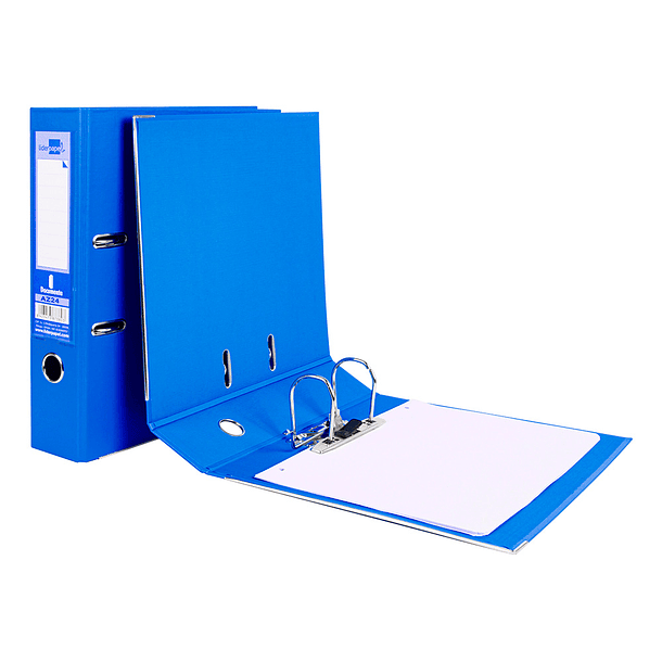 Pasta de arquivo de alavanca liderpapel documenta pvc din a4 lombada 75 mm azul 8