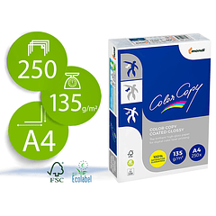 Papel color copy glossy pack 250 folhas 135 gr din a4