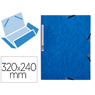 Pasta de elasticos q-connect din a4 com abas azul