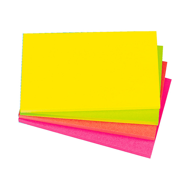 Bloco de notas adesivas q-connect fluorescente 75 x 125 mm 4