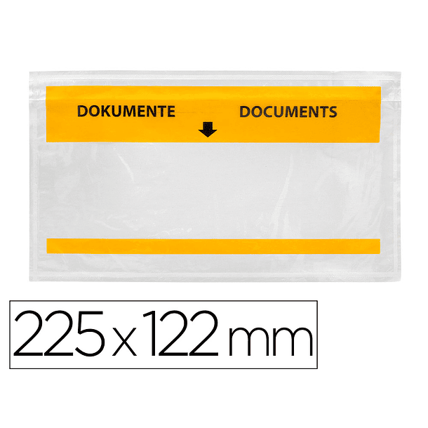 Envelope autoadesivo q-connect porta documentos multilingue 225x122 mm janela transparente pack de 100 unidades 5