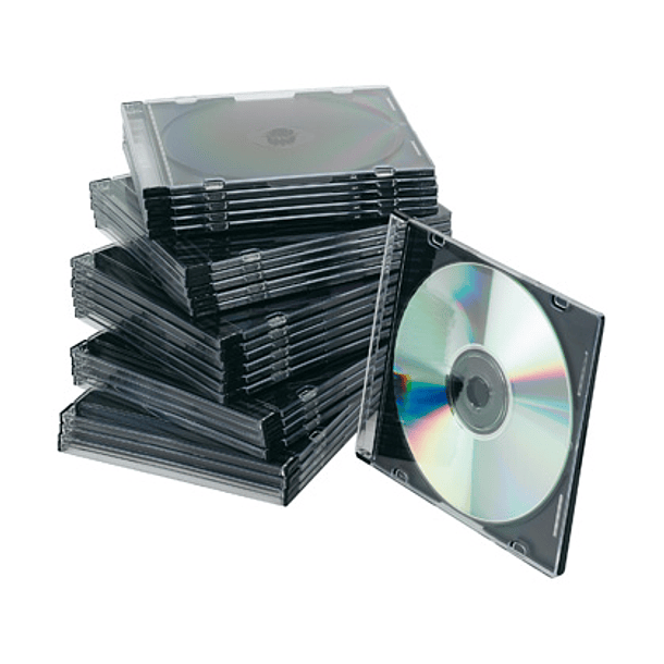 Caixa q-connect para cd's/dvd's slim preta pack 25 unidades