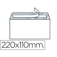 Envelope liderpapel americano branco 110x220 mm tira de silicone pack de 500 unidades