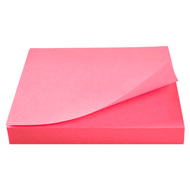 Bloco de notas adesivas q-connect rosa fluorescente 75 x 75 mm 4