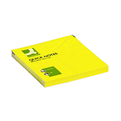 Bloco de notas adesivas q-connect amarelo fluorescente75x75mm