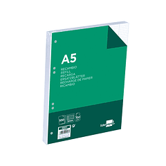 Recarga liderpapel din a5 100 f 100 gr quadriculado