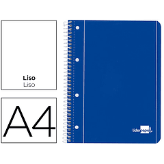 Caderno espiral liderpapel capa azul 80 f din a4 liso