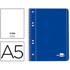 Caderno espiral liderpapel capa azul 80 f din a5 liso