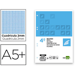 Recarga liderpapel quarto 100 f 6tc-04 milimetrado 6 furos universal com margem