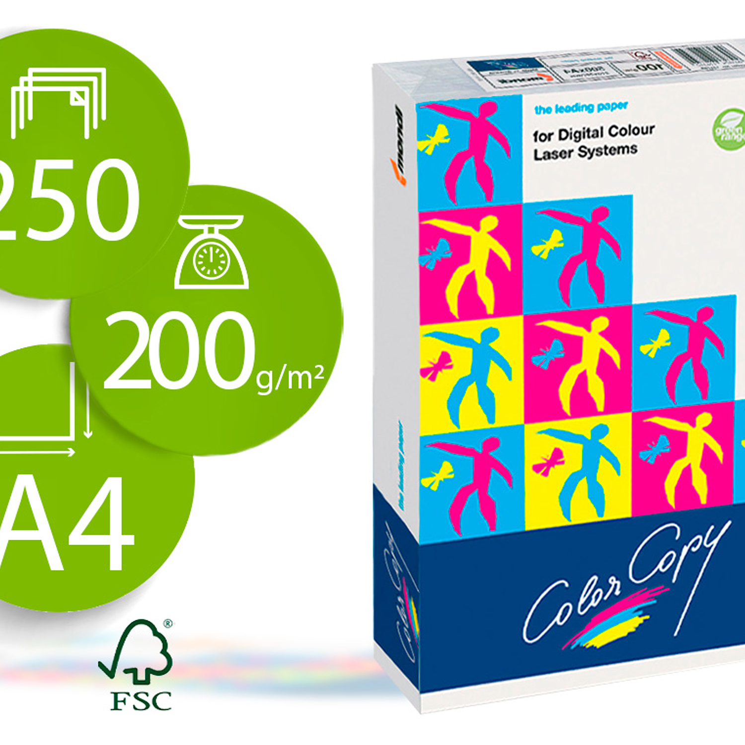 Papel color copy brilhante din a4250 folhas 200 gr 1