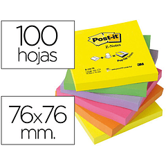 Bloco de notas adesivas post-it sortido. 76 x 76 mm