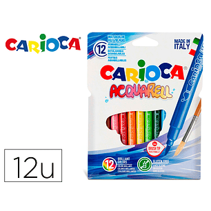 Rotulador carioca aquarelle punta de pincel caja de 12 colores surtidos