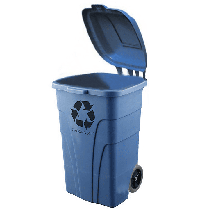 Contentor de lixo q-connect plastico com 2 rodas cor azul com capacidade para 240 litros 2