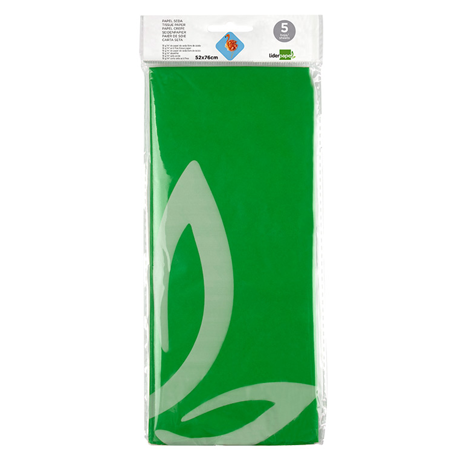 Papel seda liderpapel 52 x 76 cm 18 gr verde 3