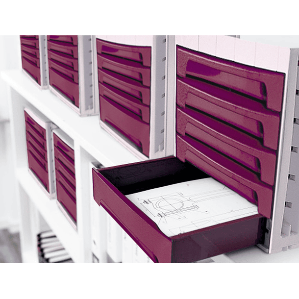 Bloco classificador de secretaria liderpapel 5 gavetas bordeaux opaco 370x305x215 mm espaco organizacao superior 5