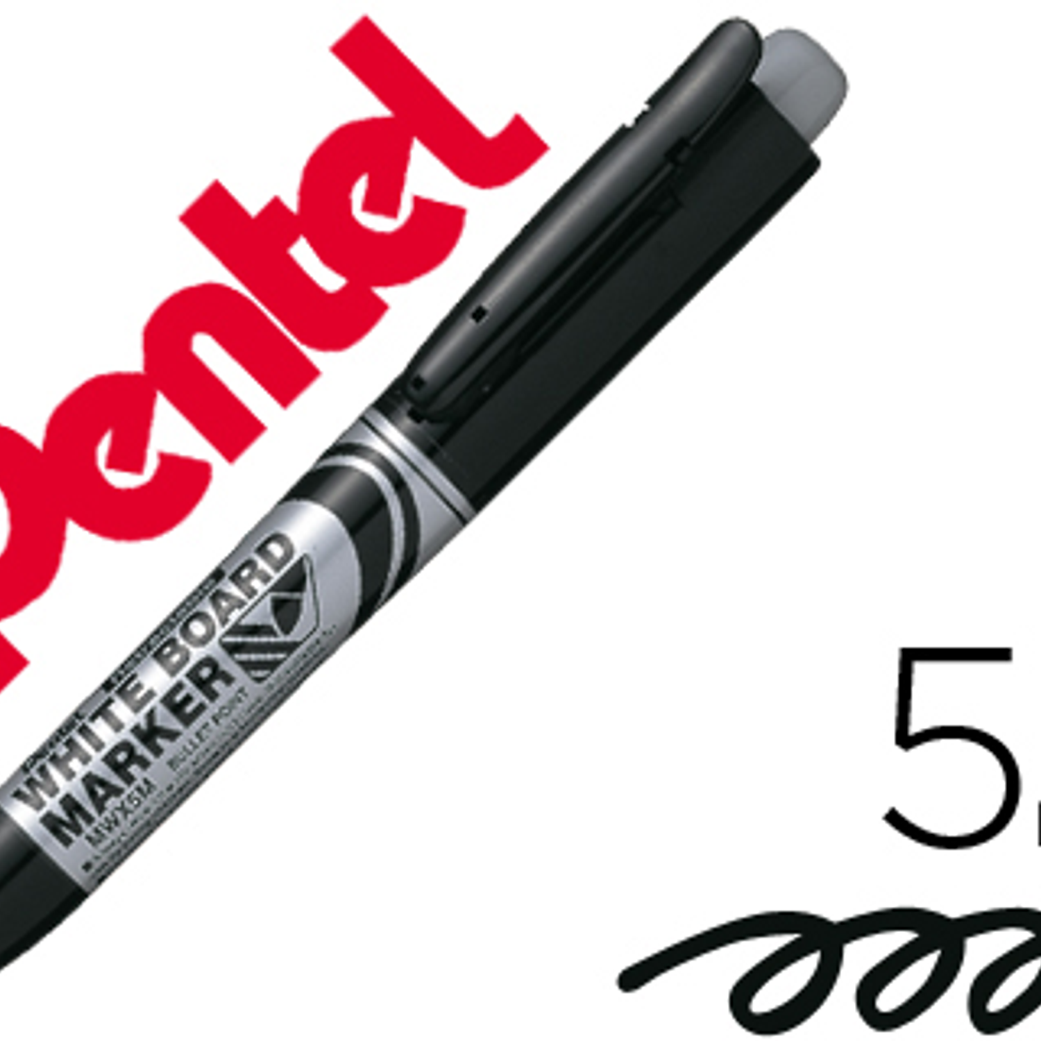 Marcador pentel mwx5m quadros br retratil 5 mm preto 1