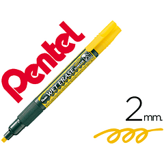 Marcador pentel smw26 wet erase amarelo