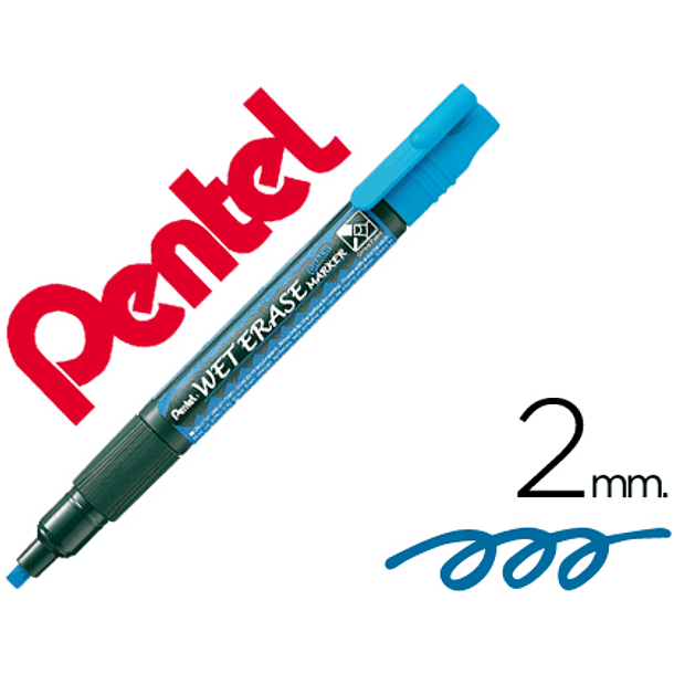 Marcador pentel smw26 wet erase azul 2