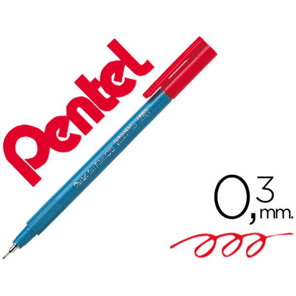 Marcador pentel pm405 vermelho 1