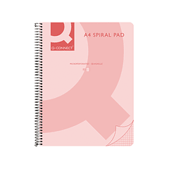 Caderno espiral q-connect din-a5 80fls 70 gr. quadriculado 5 mm. ppleno. rosa