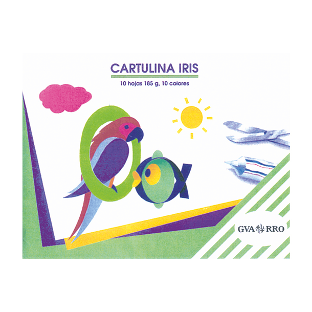 Cartolina iris 185 grs 24x32. minipack de 10 folhas 2