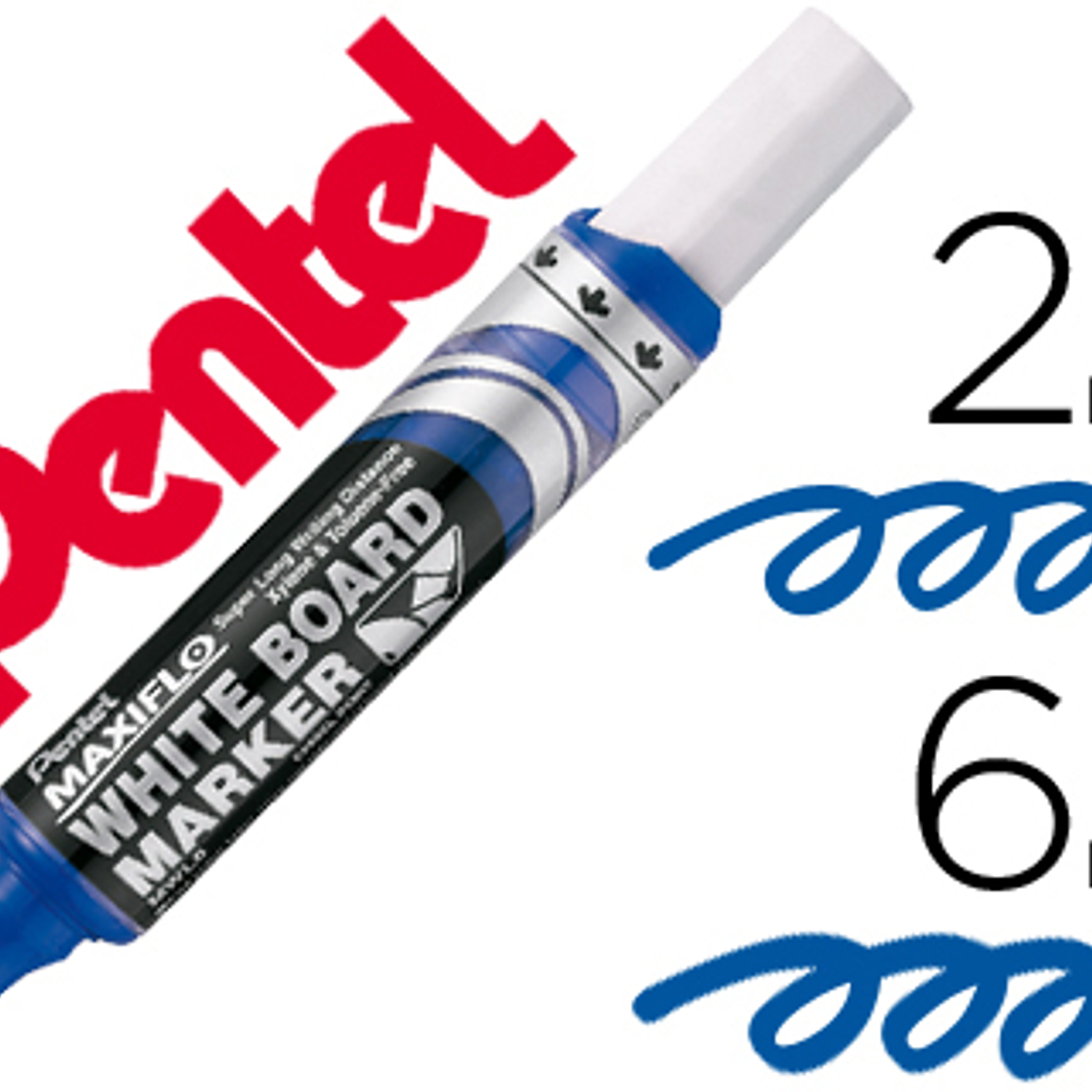 Marcador pentel mwl6 maxiflo quadro br. biselado azul 2