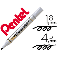 Marcador pentel mw86 quadro br. biselado preto