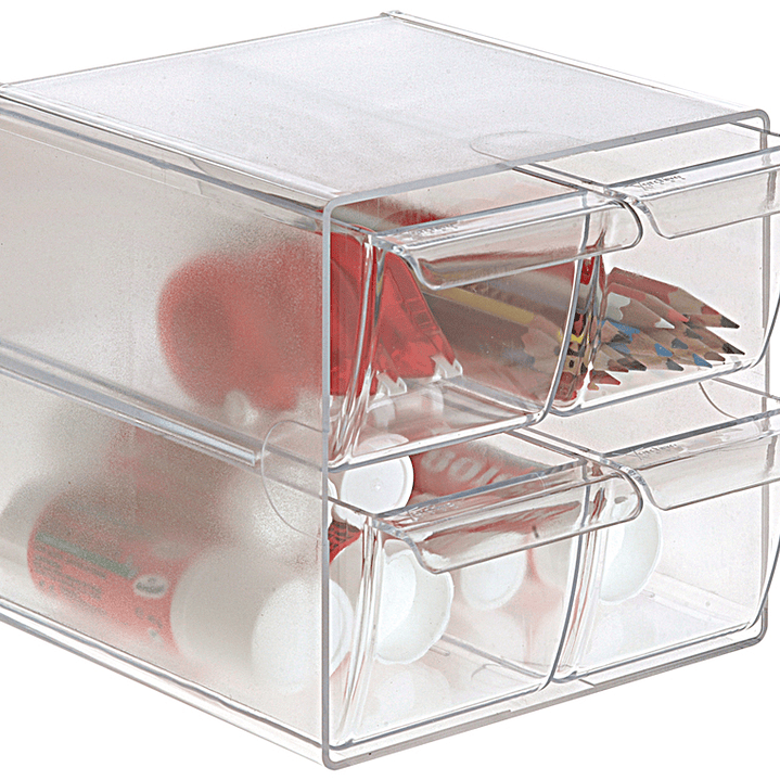 Cubo de arquivo archivo 2000 com 4 gavetas em poliestireno transparente 190 x 152 x 152 mm 2