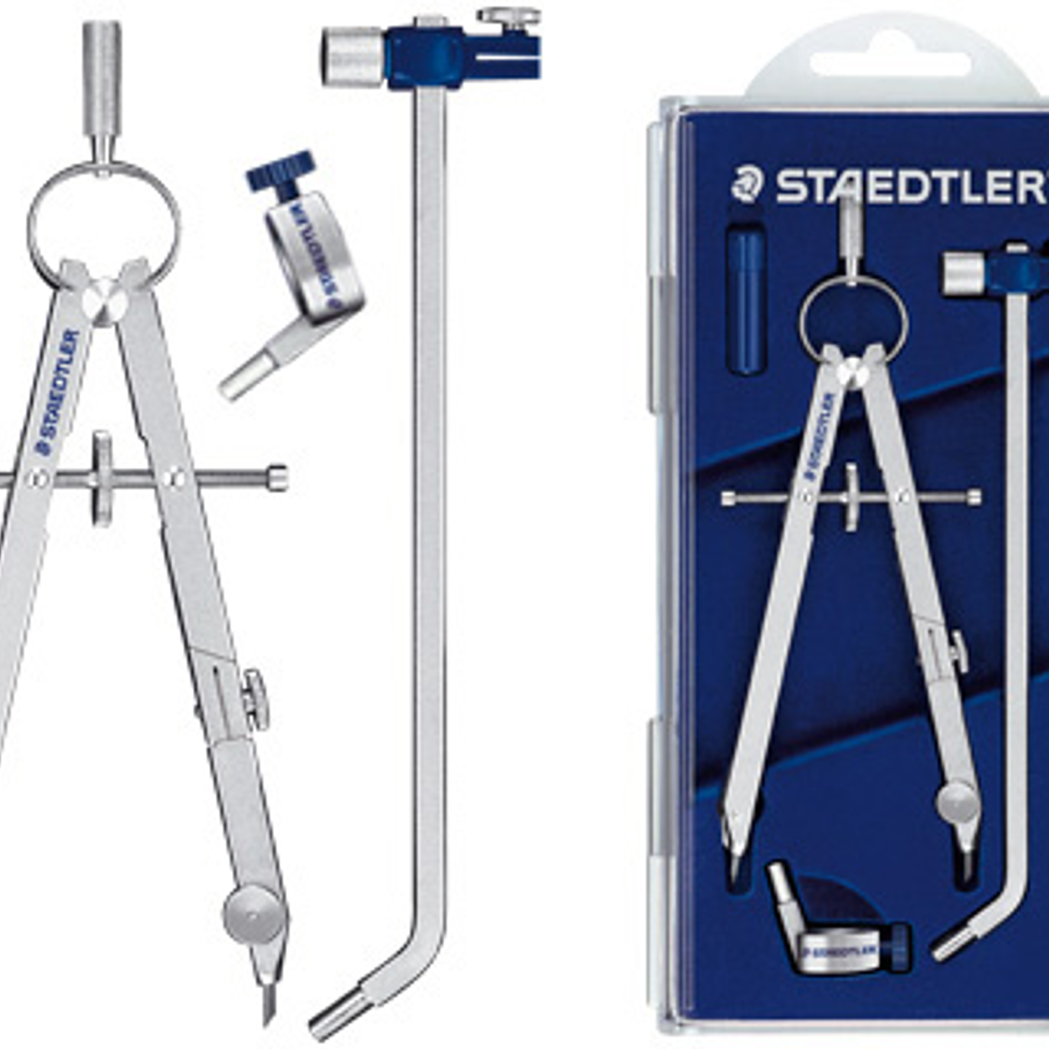 Compasso staedtler micrometrico com tubo de minas e adaptador universal de rosca 1