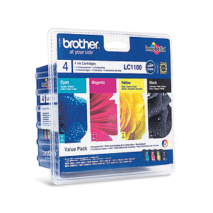 Tinteiro brother lc-1100valbp pack cian/magenta/amarelo e preto