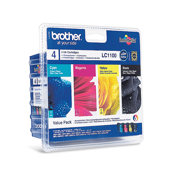 Tinteiro brother lc-1100valbp pack cian/magenta/amarelo e preto 2