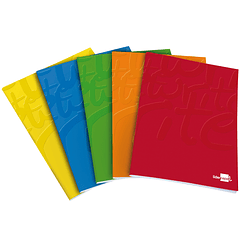 Caderno escolar agrafado liderpapel 80 folhas din a5 quad 60 gr cores sortidas