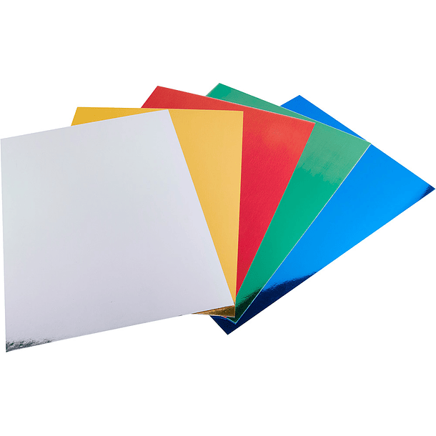 Cartolina metalizada liderpapel din a4. pack 50 folhas sortidas 5