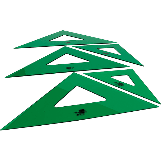 Esquadro liderpapel 21 cm plastico verde 5