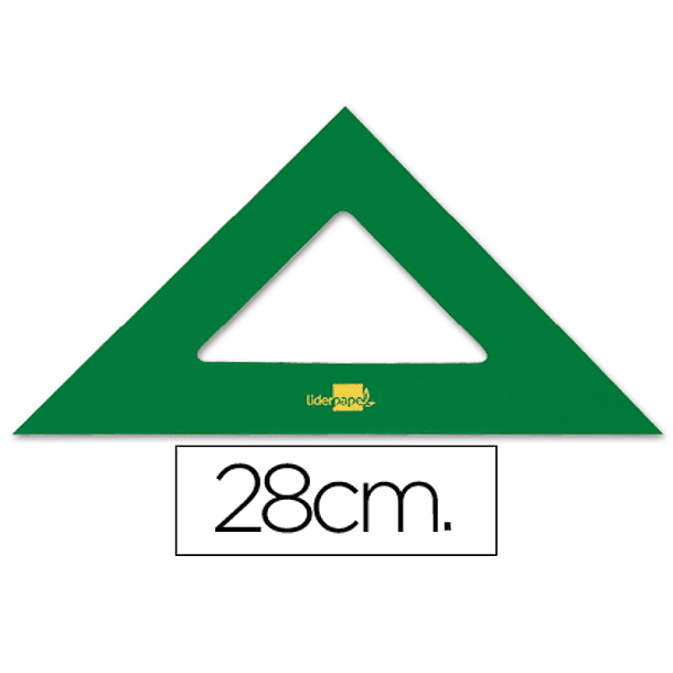 Esquadro liderpapel 28 cm plastico verde 1