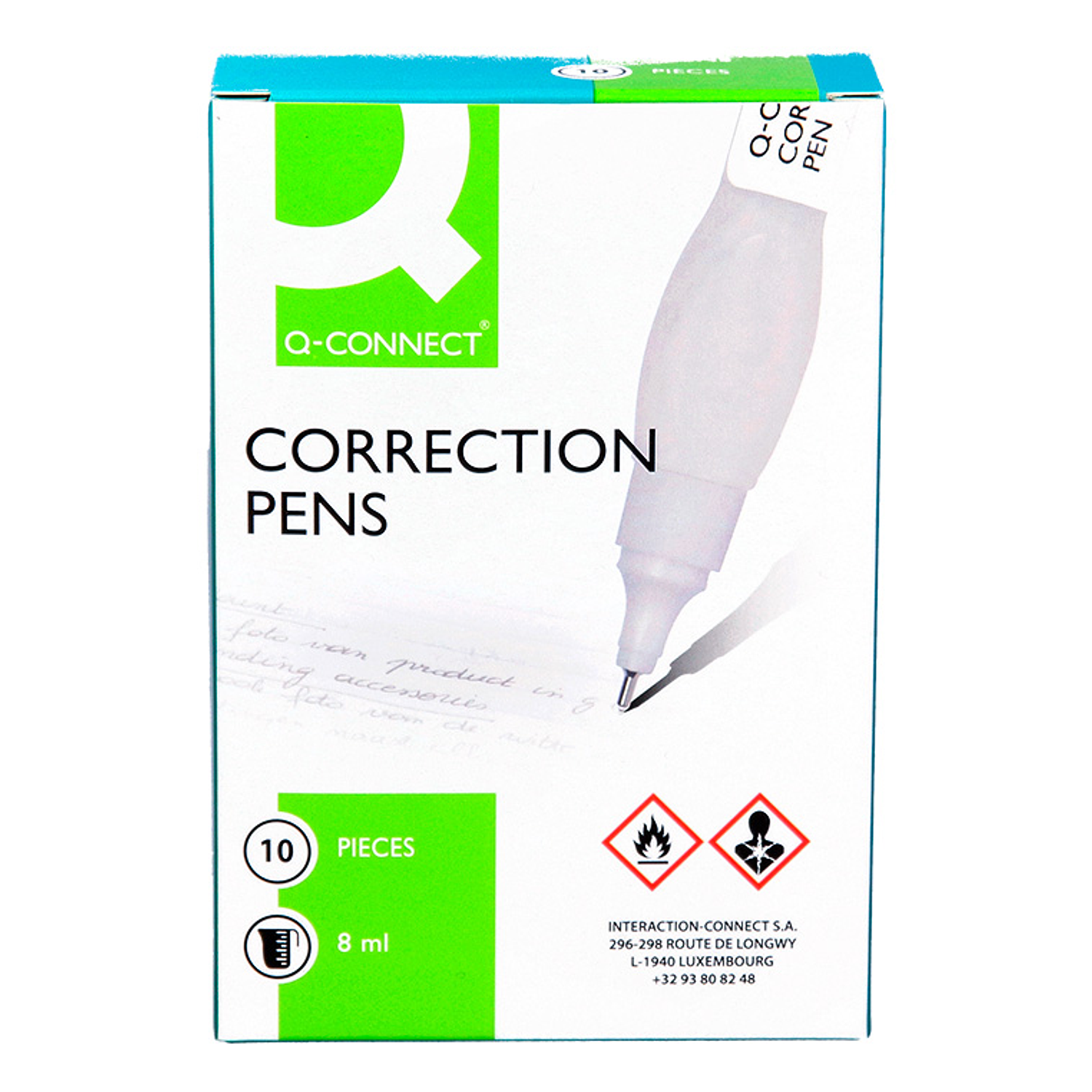 Corretor caneta q-connect 8 ml com ponta metalica 6