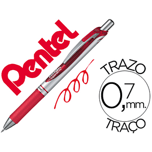 Roller pentel bl77 0,7 mm energel rectractil vermelho