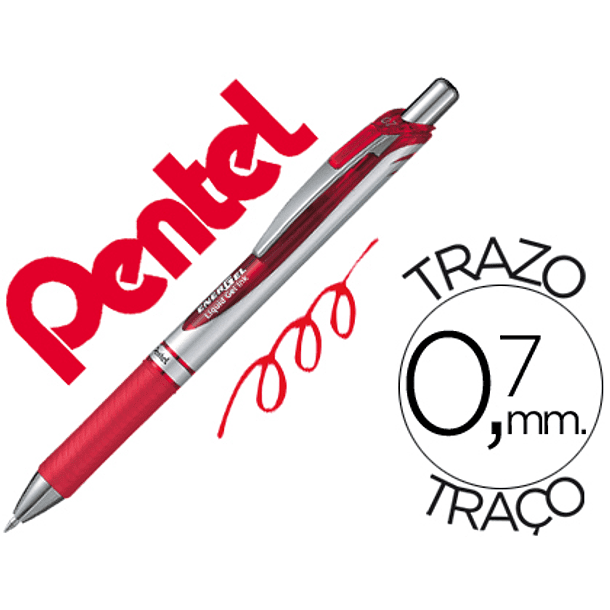 Roller pentel bl77 0,7 mm energel rectractil vermelho 1