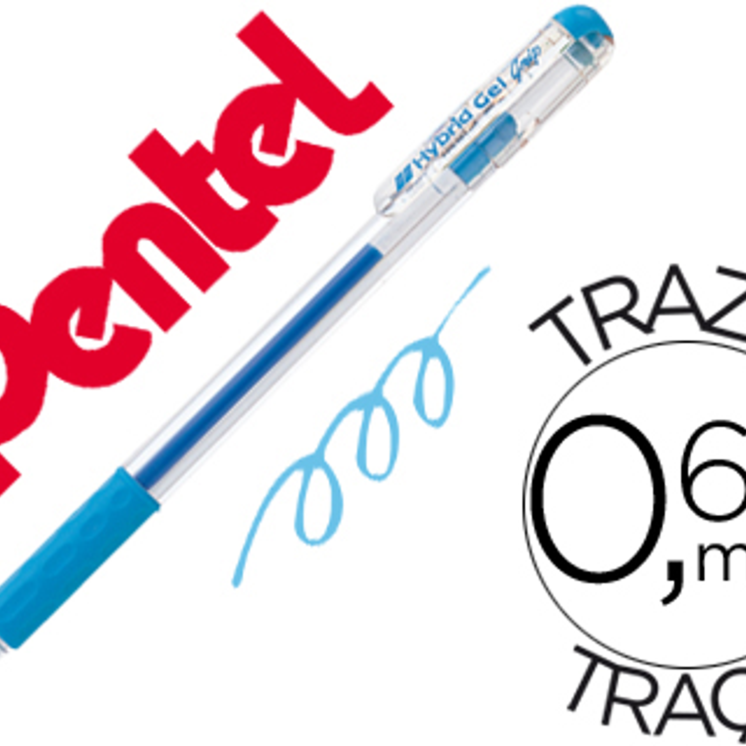 Roller pentel k116 gel grip azul claro 1