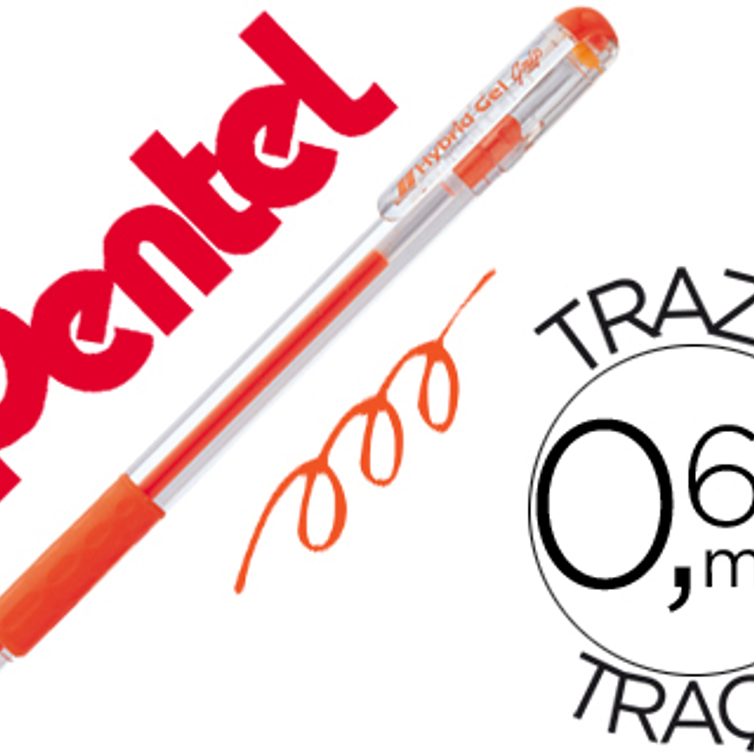 Roller pentel k116 gel grip laranja 1