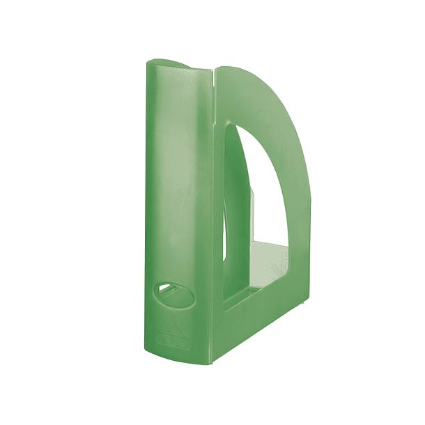 Porta revistas liderpapel plastico verde kiwi translucid 2