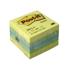 Bloco de notas adesivas post-it tira e poe post-it 51x51 mm minicubo cor limão 2041-l 400 folhas