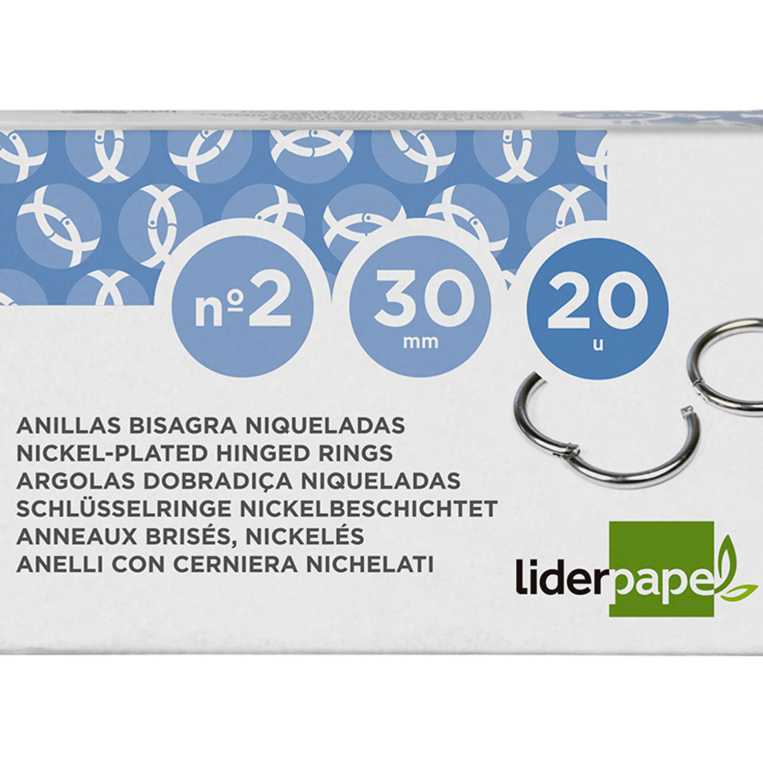 Argolas niqueladas, n. 2, 30 mm, caixa com 20 unidades 10