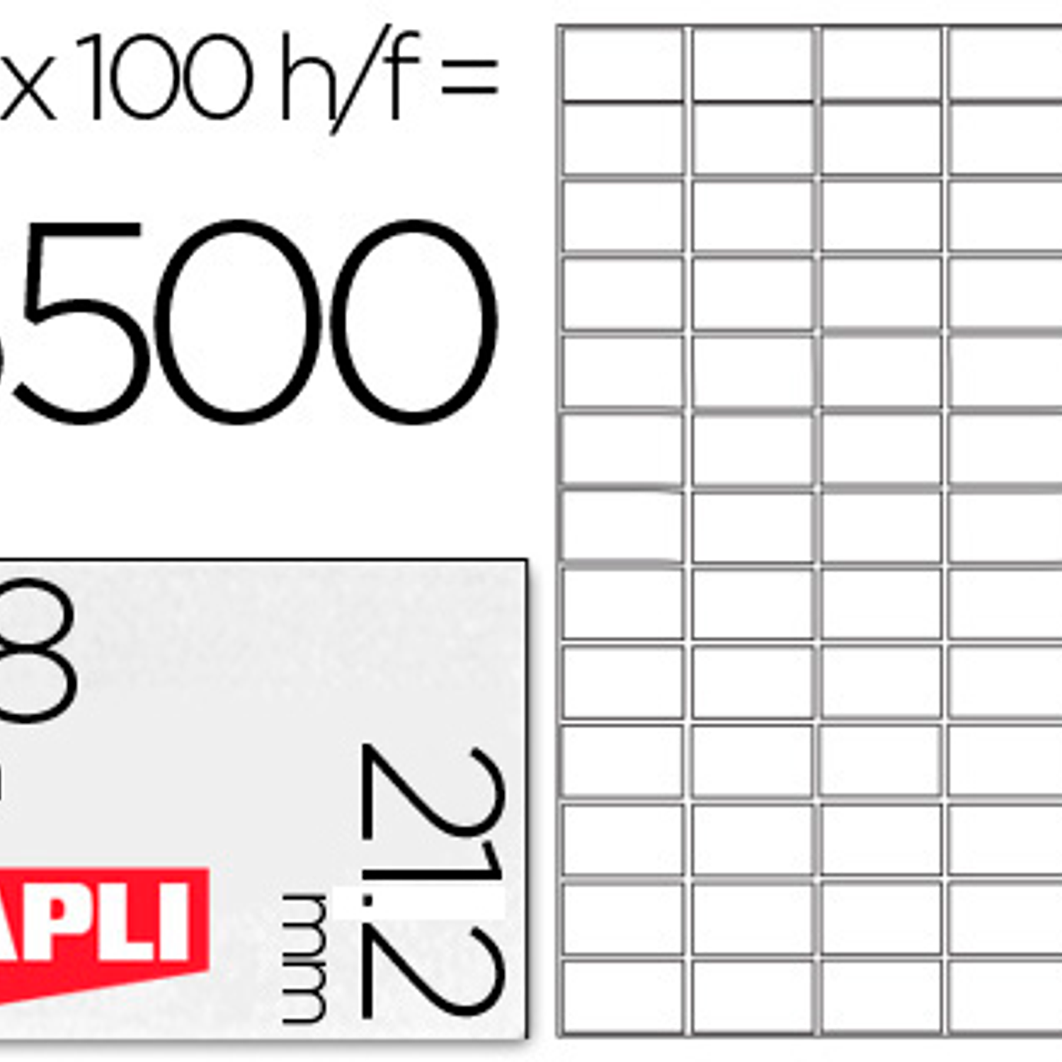 Etiquetas adesivas apli 1283 formato 38x21,2mm-fotocopiadora-laser -tinteirocaixa com 100 folhas din a4 1