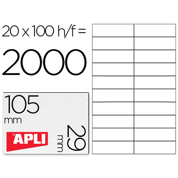 Etiquetas adesivas apli din a4 105x29 mm 1